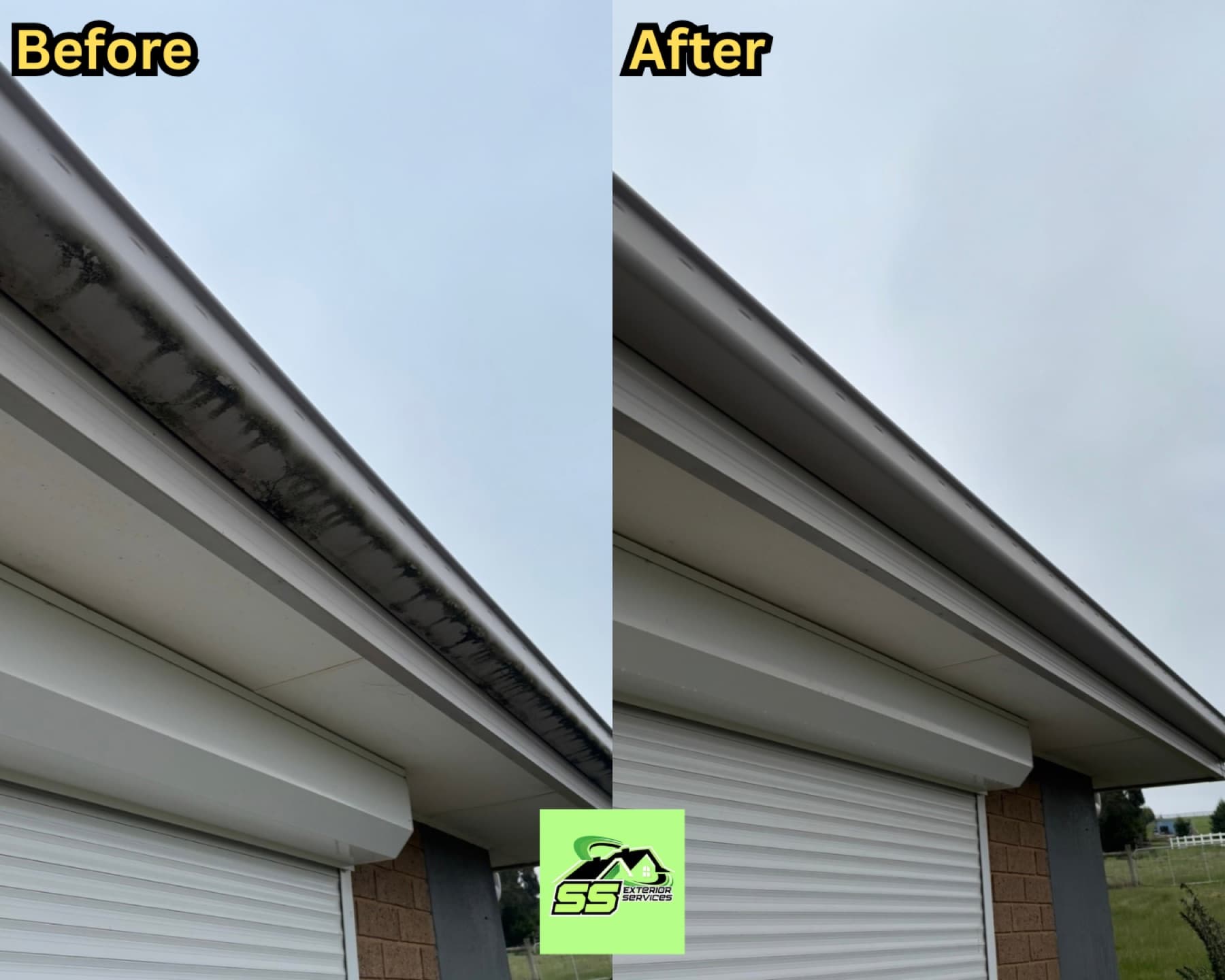 Exterior gutter, fascia and eave washing by SS Exterior Services in Kilmore and Mitchell Shire