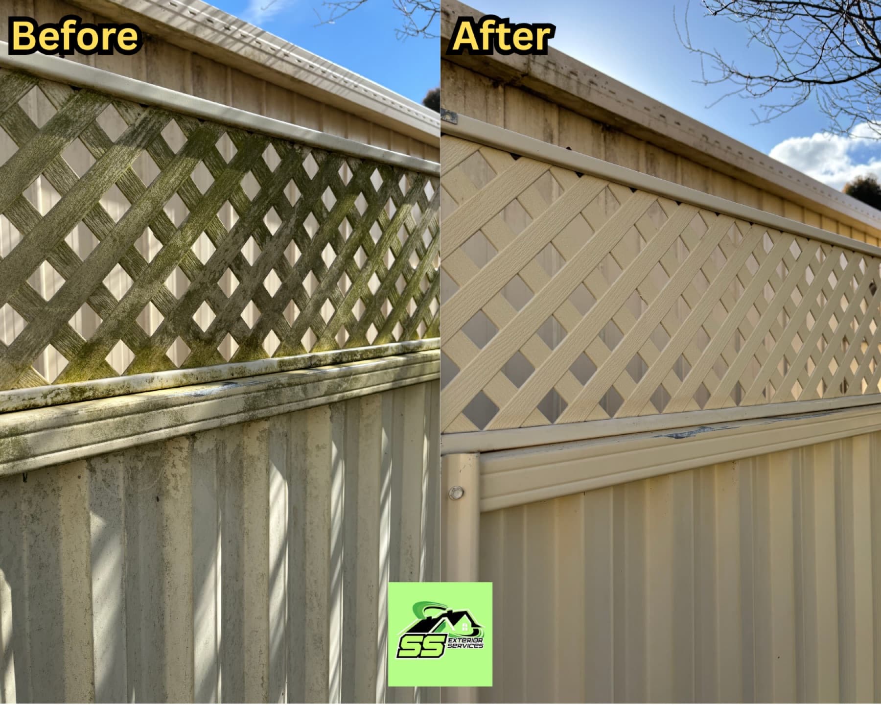 Fence washing by SS Exterior Services in Kilmore and Mitchell Shire