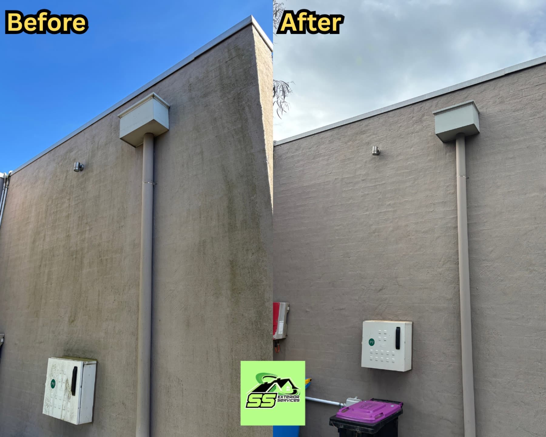 Second house washing before and after