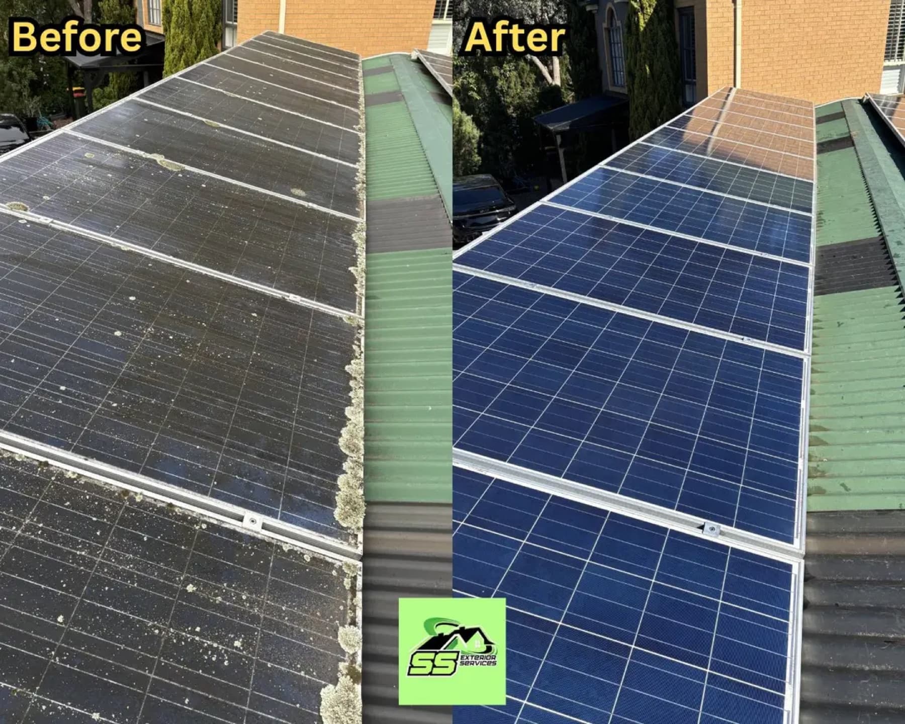 Solar panel cleaning by SS Exterior Services in Kilmore and Mitchell Shire